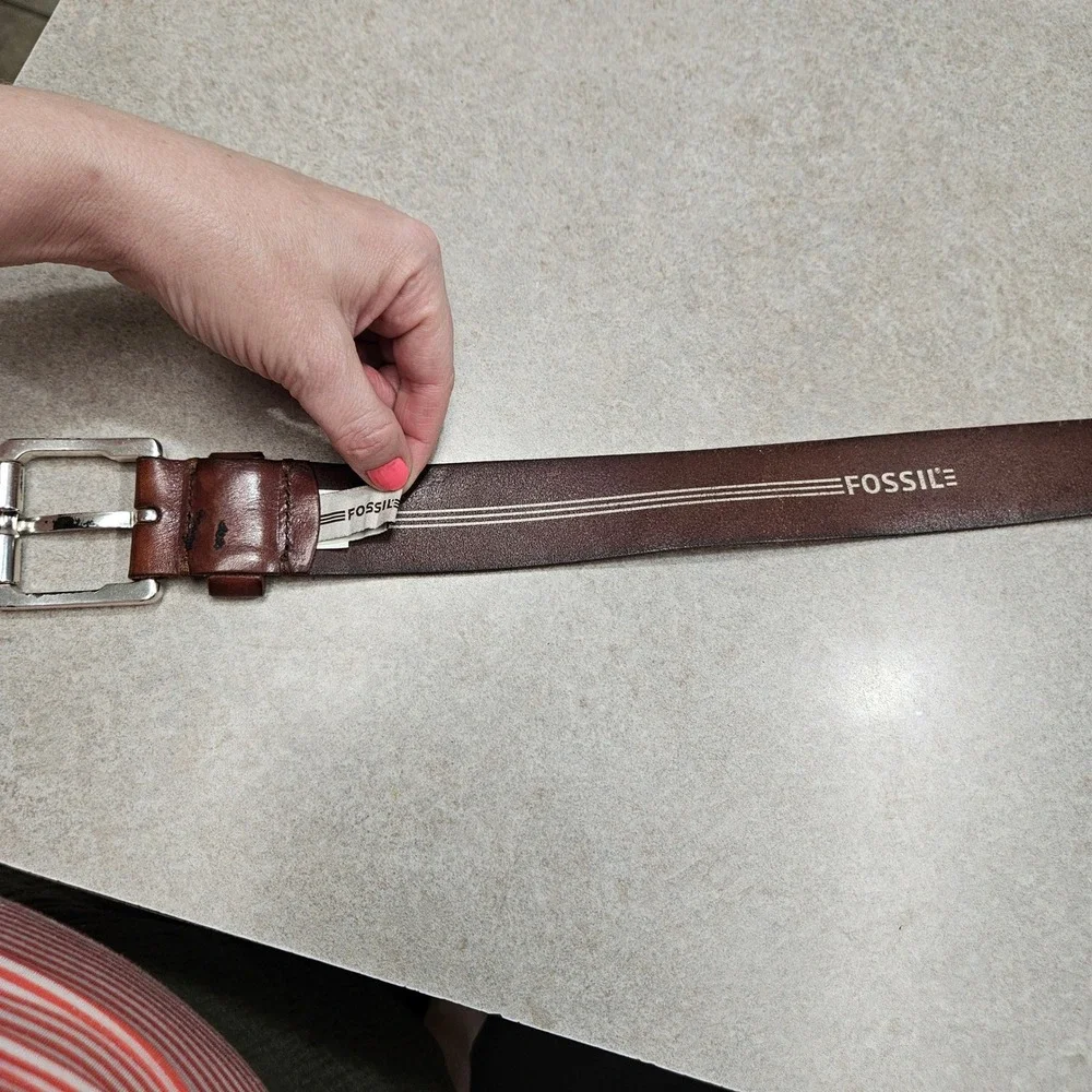 Fossil Leather‎ Belt Mens 40 Brown Distressed Rugged Casual Workwear Americana